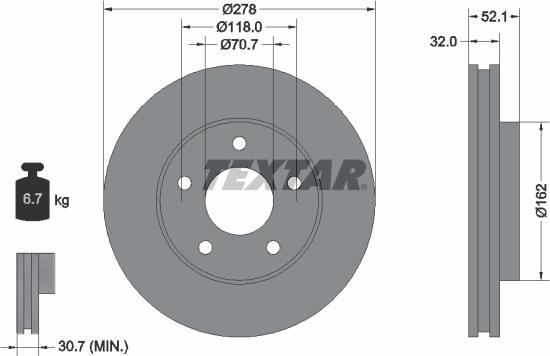 Textar 92091500 - Bremžu diski adetalas.lv