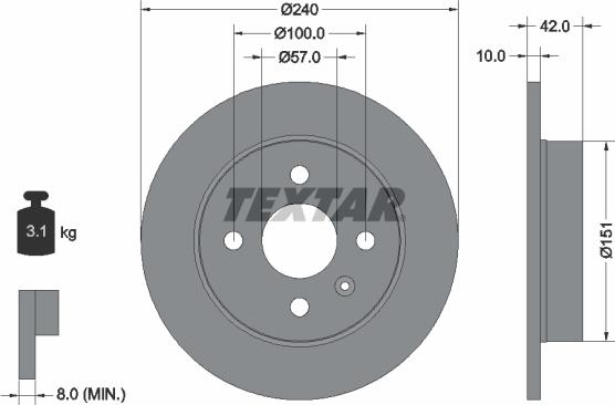 Textar 92092000 - Bremžu diski adetalas.lv