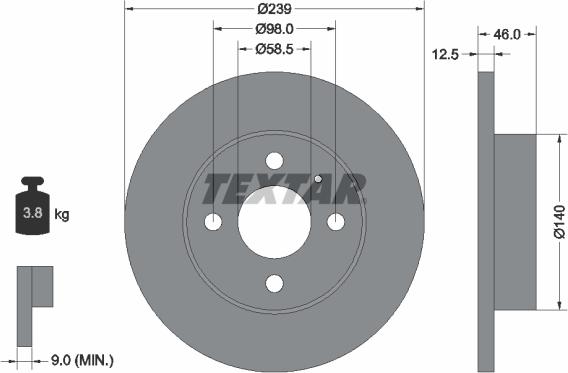 Textar 92044000 - Bremžu diski adetalas.lv