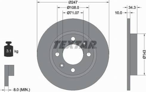 Textar 92048203 - Bremžu diski adetalas.lv