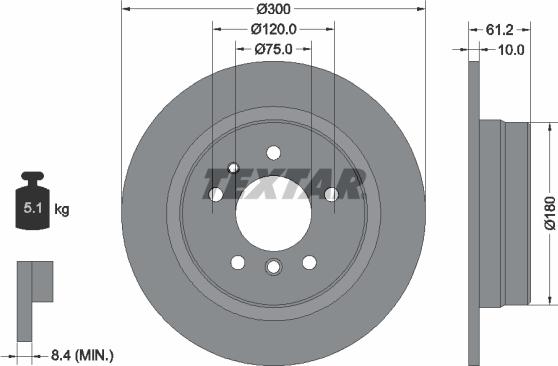 Textar 92042300 - Bremžu diski adetalas.lv