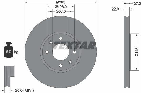 Textar 92059600 - Bremžu diski adetalas.lv