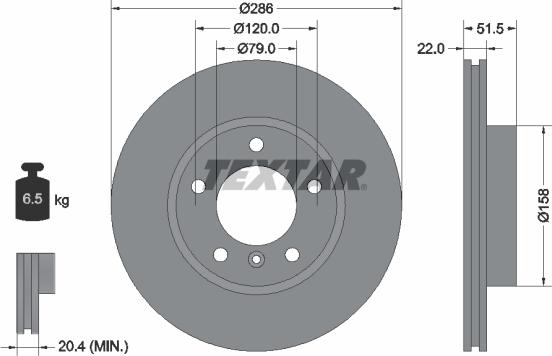 Textar 92055603 - Bremžu diski adetalas.lv