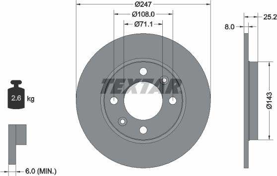 Textar 92055003 - Bremžu diski adetalas.lv