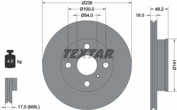 Textar 92055800 - Bremžu diski adetalas.lv