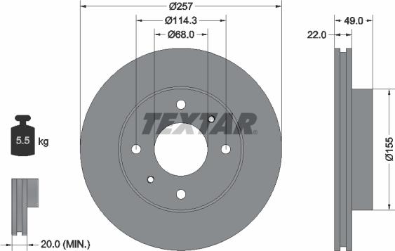 Textar 92056300 - Bremžu diski adetalas.lv