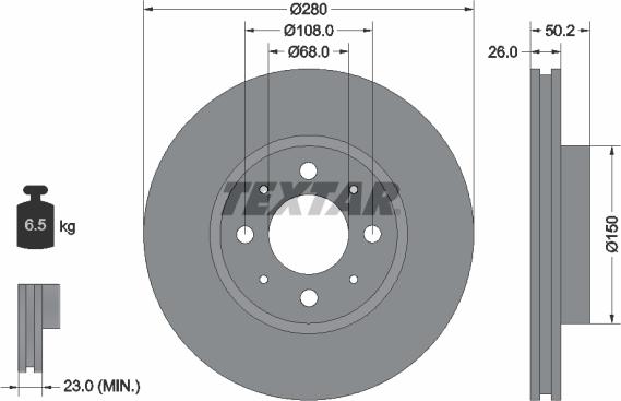 Textar 92058600 - Bremžu diski adetalas.lv