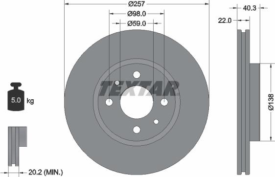 Textar 92069600 - Bremžu diski adetalas.lv