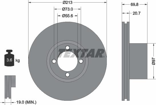 Textar 92064700 - Bremžu diski adetalas.lv