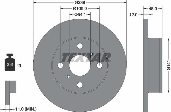 Textar 92065500 - Bremžu diski adetalas.lv