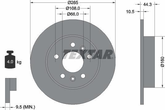 Textar 92065100 - Bremžu diski adetalas.lv