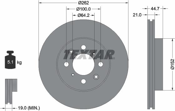 Textar 92060900 - Bremžu diski adetalas.lv