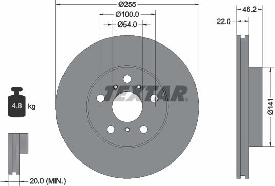 Textar 92068900 - Bremžu diski adetalas.lv