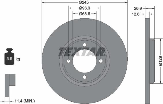 Textar 92008200 - Bremžu diski adetalas.lv