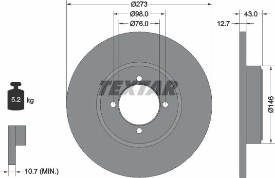 Textar 92011400 - Bremžu diski adetalas.lv