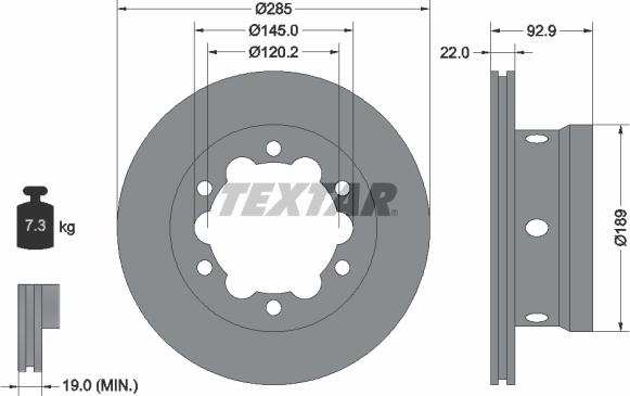 Textar 92089805 - Bremžu diski adetalas.lv