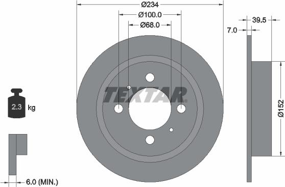 Textar 92080000 - Bremžu diski adetalas.lv