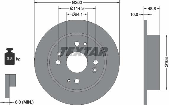 Textar 92081700 - Bremžu diski adetalas.lv