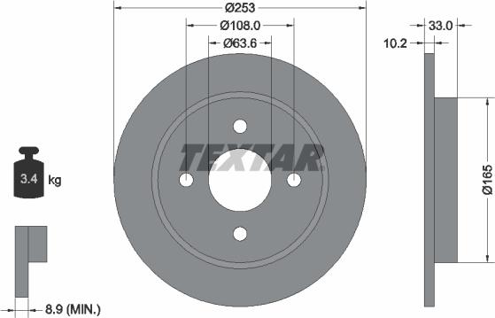 Textar 92088400 - Bremžu diski adetalas.lv