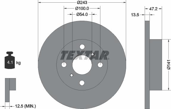 Textar 92036700 - Bremžu diski adetalas.lv