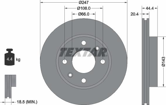 Textar 92033800 - Bremžu diski adetalas.lv