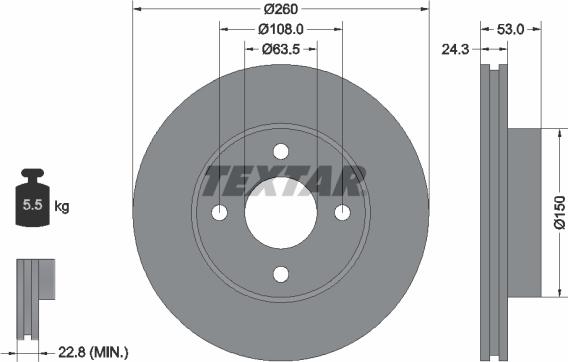 Textar 92037600 - Bremžu diski adetalas.lv