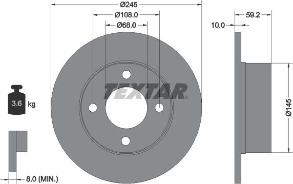 Textar 92026100 - Bremžu diski adetalas.lv