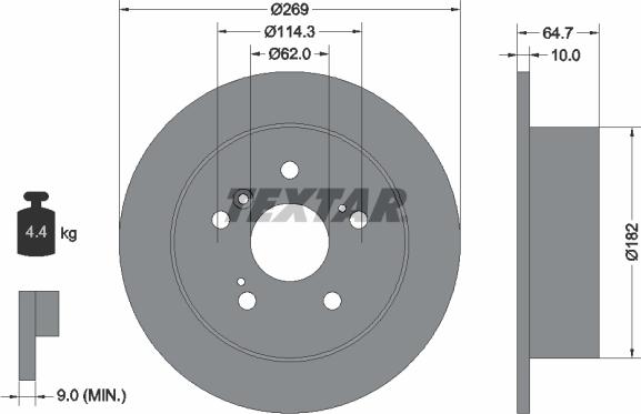 Textar 92079300 - Bremžu diski adetalas.lv