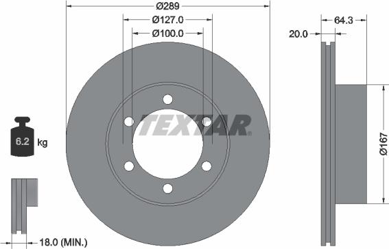 Textar 92076300 - Bremžu diski adetalas.lv