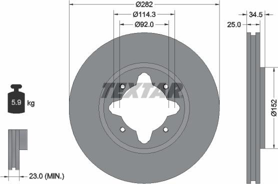 Textar 92078100 - Bremžu diski adetalas.lv