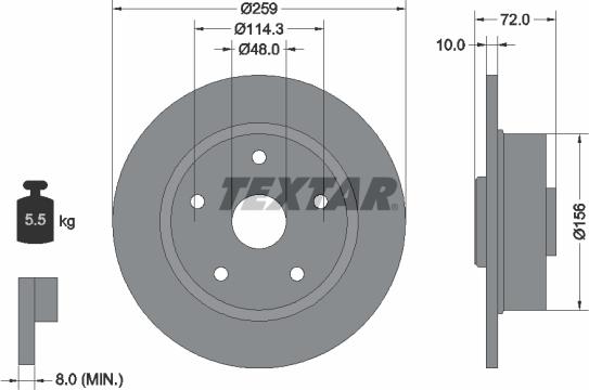 Textar 92078800 - Bremžu diski adetalas.lv