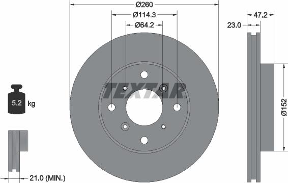 Textar 92078200 - Bremžu diski adetalas.lv