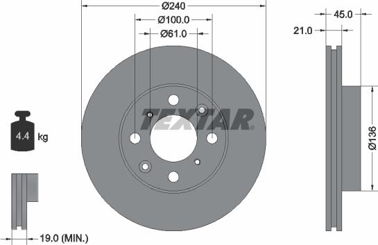 Textar 92077800 - Bremžu diski adetalas.lv