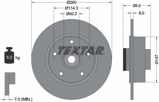 Textar 92196000 - Bremžu diski adetalas.lv