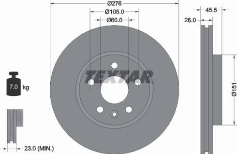 Textar 92198900 - Bremžu diski adetalas.lv