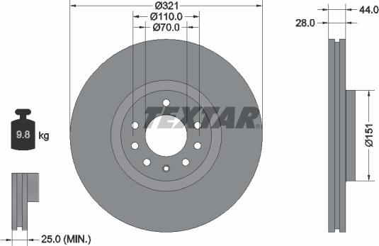 Textar 92149803 - Bremžu diski adetalas.lv