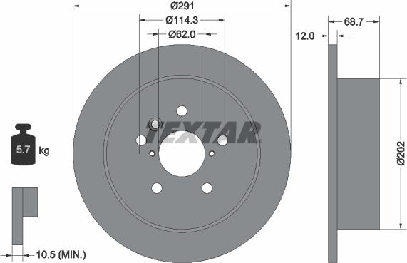 Textar 92144203 - Bremžu diski adetalas.lv