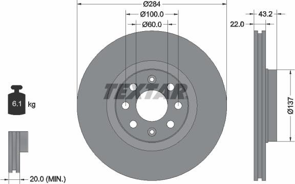 Textar 92145800 - Bremžu diski adetalas.lv