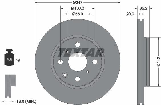 Textar 92141900 - Bremžu diski adetalas.lv