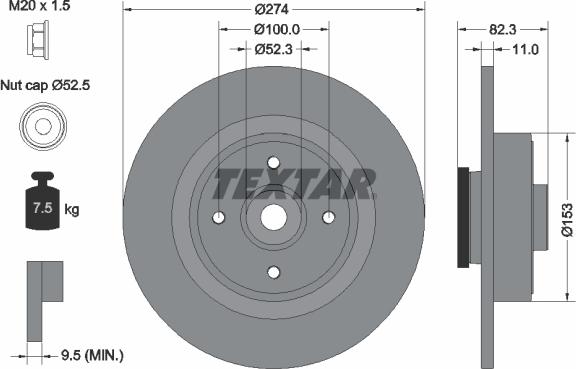 Textar 92141403 - Bremžu diski adetalas.lv