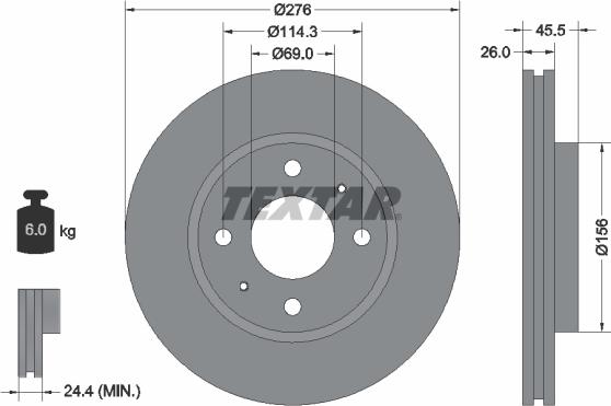 Textar 92148700 - Bremžu diski adetalas.lv