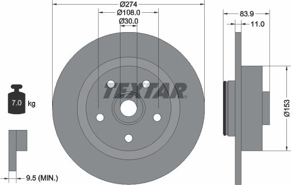 Textar 92142203 - Bremžu diski adetalas.lv