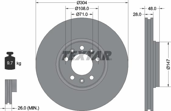 Textar 92157003 - Bremžu diski adetalas.lv