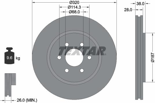 Textar 92164405 - Bremžu diski adetalas.lv