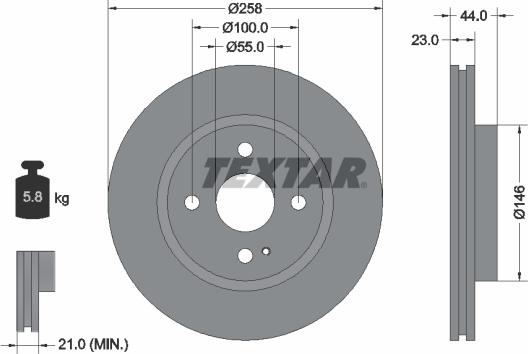 Textar 92166800 - Bremžu diski adetalas.lv