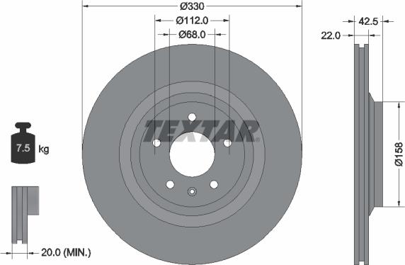 Textar 92160403 - Bremžu diski adetalas.lv