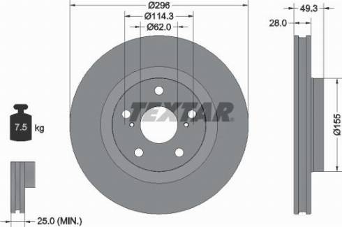 Textar 92168800 - Bremžu diski adetalas.lv