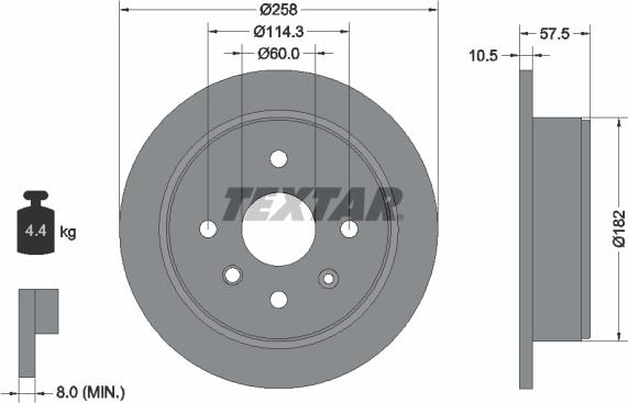 Textar 92163000 - Bremžu diski adetalas.lv