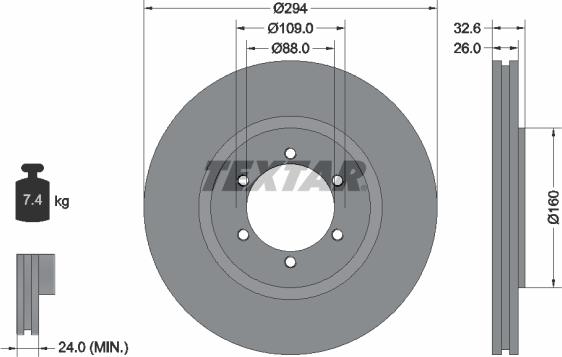 Textar 92162600 - Bremžu diski adetalas.lv