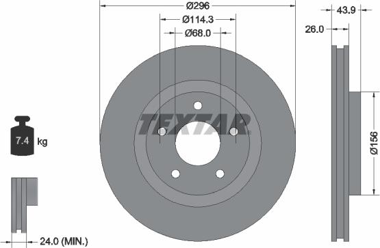 Textar 92167400 - Bremžu diski adetalas.lv